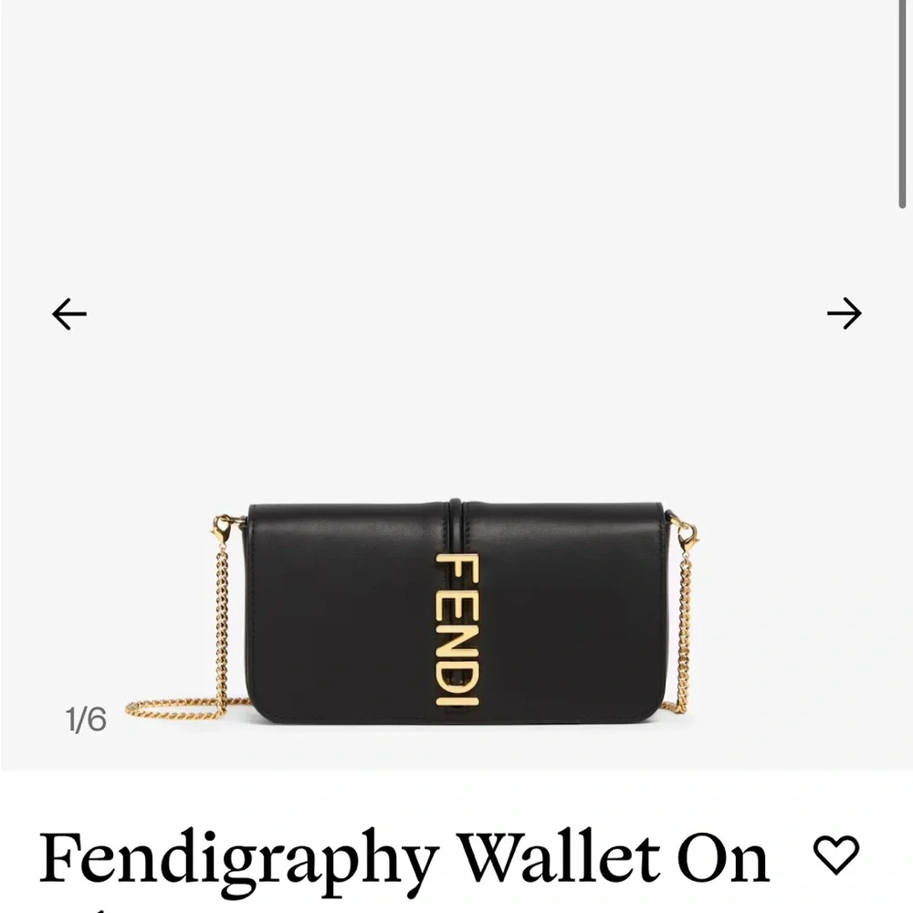 Fendi Black Wallet with Gold Chain - Picture 1 of 12